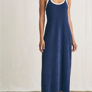 Faherty Navy Cabana Towel Terry Maxi Dress NWOT Sz L